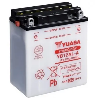 Batterie de démarrage YUASA YB12AL-A pour APRILIA SCARABEO Scarabeo 125 - 12cv