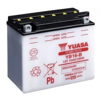 Batterie de démarrage YUASA YB16-B pour HARLEY-DAVIDSON SOFTAIL 1340 Softail Custom - 56cv
