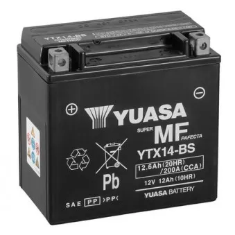 Batterie de démarrage YUASA YTX14-BS pour KAWASAKI W W 650 - 34cv