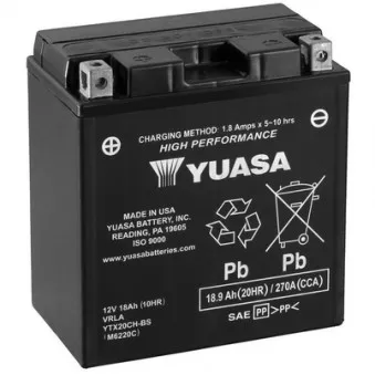 Batterie de démarrage YUASA YTX20CH-BS pour MOTO GUZZI BELLAGIO Bellagio 940 Aquila Nera - 75cv