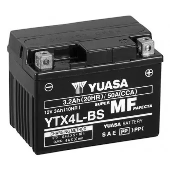 Batterie de démarrage YUASA YTX4L-BS pour APRILIA MX MX 125 - 24cv