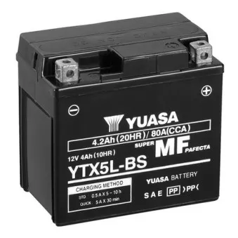 Batterie de démarrage YUASA YTX5L-BS pour APRILIA RS4 RS4 50 - 3cv