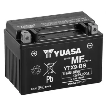Batterie de démarrage YUASA YTX9-BS pour KAWASAKI NINJA (124cc - 600cc) Ninja ZX-6R - 98cv