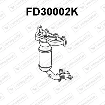 Catalyseur en coude VENEPORTE FD30002K pour FORD FIESTA 1.3 i - 50cv