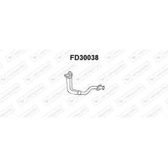 Tuyau d'échappement VENEPORTE FD30038 pour FORD FIESTA 1.0 - 45cv