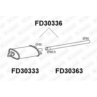 VENEPORTE FD30336 - Silencieux arrière