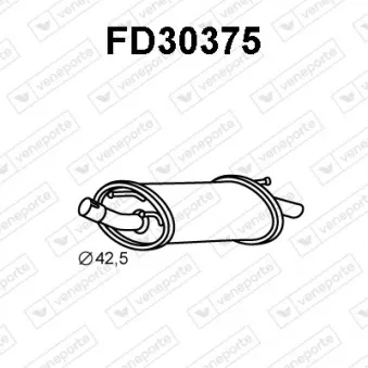 Silencieux arrière VENEPORTE FD30375 pour FORD FIESTA 1.25 i 16V - 75cv