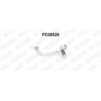 Tuyau d'échappement VENEPORTE FD30520 pour FORD TRANSIT 2.5 DI - 69cv