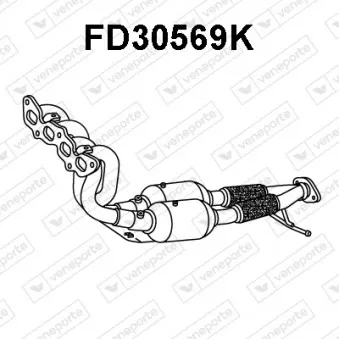 Catalyseur en coude VENEPORTE FD30569K pour FORD FOCUS 1.6 Ti - 115cv