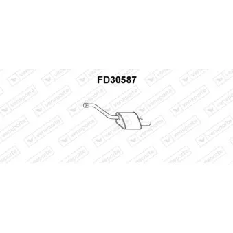 Tuyau d'échappement VENEPORTE FD30587 pour FORD FOCUS 1.8 Turbo DI / TDDi - 90cv