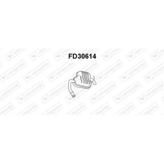 Silencieux arrière VENEPORTE FD30614 pour FORD MONDEO 2.0 i 16V - 136cv