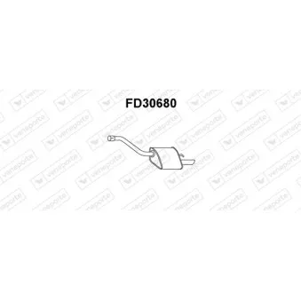 Silencieux arrière VENEPORTE FD30680 pour FORD FOCUS 1.8 16V - 115cv
