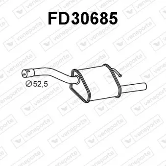 Silencieux arrière VENEPORTE FD30685 pour FORD FOCUS 1.6 16V - 100cv