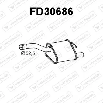 Silencieux arrière VENEPORTE FD30686 pour FORD FOCUS 1.6 16V - 100cv