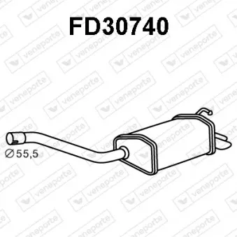 Silencieux arrière VENEPORTE FD30740 pour FORD MONDEO 2.0 16V DI / TDDi / TDCi - 90cv