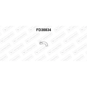 Tuyau d'échappement VENEPORTE FD30834 pour FORD TRANSIT 2.4 TDE - 125cv