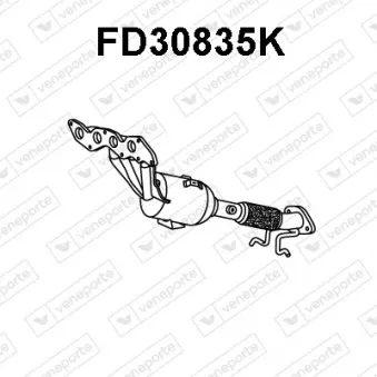 Catalyseur en coude VENEPORTE FD30835K pour FORD C-MAX 1.8 Flexifuel - 125cv
