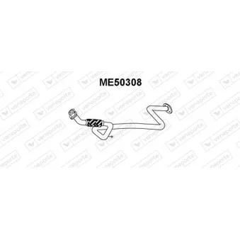 Tuyau d'échappement VENEPORTE ME50308 pour MERCEDES-BENZ VITO 108 D 2.3 - 79cv