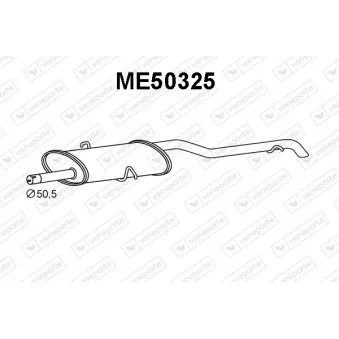 Silencieux arrière VENEPORTE ME50325 pour MERCEDES-BENZ CLASSE A A 170 CDI - 90cv