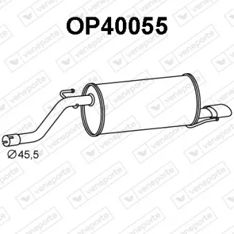 Silencieux arrière VENEPORTE OP40055 pour OPEL CORSA 1.4 LPG - 90cv