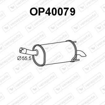 Silencieux arrière VENEPORTE OP40079 pour OPEL ASTRA 1.9 CDTI - 120cv
