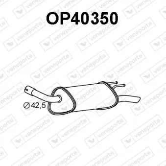 Silencieux arrière VENEPORTE OP40350 pour OPEL CORSA 1.0 i 12V - 54cv