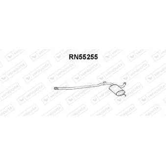 Silencieux avant VENEPORTE RN55255 pour RENAULT R21 2.1 Turbo-D - 88cv