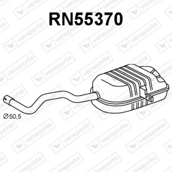Silencieux arrière VENEPORTE RN55370 pour RENAULT SCENIC 2.0 DCI - 150cv