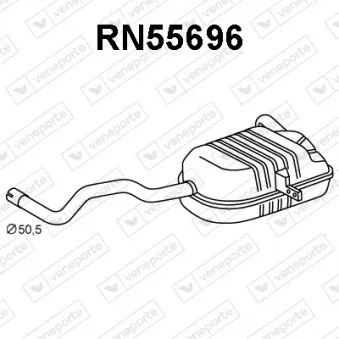 Silencieux arrière VENEPORTE RN55696 pour RENAULT MEGANE 1.9 DCI - 131cv