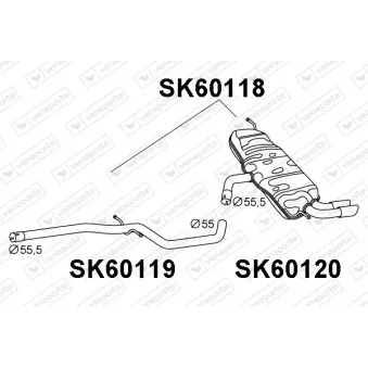 VENEPORTE SK60118 - Silencieux arrière