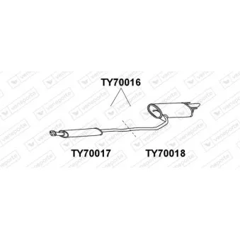 VENEPORTE TY70016 - Silencieux arrière