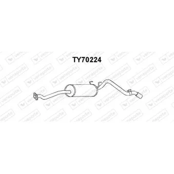 Silencieux arrière VENEPORTE TY70224 pour TOYOTA HILUX 2.4 D 4WD - 75cv
