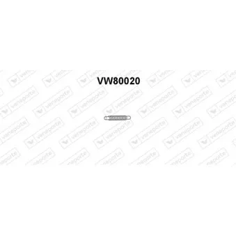 Tuyau d'échappement VENEPORTE VW80020 pour VOLKSWAGEN GOLF 1.3 - 60cv