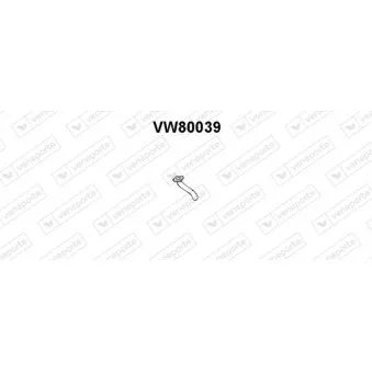 Tuyau d'échappement VENEPORTE VW80039 pour VOLKSWAGEN POLO 1.3 - 60cv