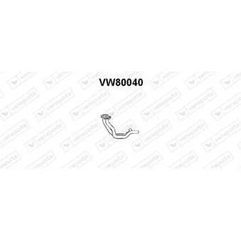 Tuyau d'échappement VENEPORTE VW80040 pour VOLKSWAGEN POLO 1.1 - 50cv