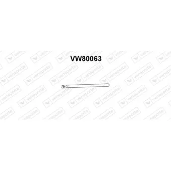Tuyau d'échappement VENEPORTE VW80063 pour VOLKSWAGEN PASSAT 1.9 D - 68cv