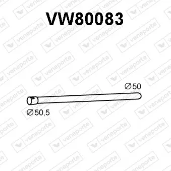 Tuyau d'échappement VENEPORTE VW80083 pour VOLKSWAGEN GOLF 1.8 GTI - 107cv