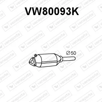 Catalyseur VENEPORTE VW80093K pour VOLKSWAGEN GOLF 1.6 - 100cv