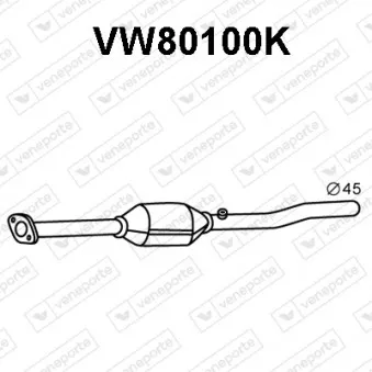 Catalyseur VENEPORTE VW80100K pour VOLKSWAGEN GOLF 1.4 FSI - 90cv
