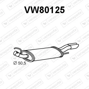 Silencieux arrière VENEPORTE VW80125 pour VOLKSWAGEN GOLF 2.0 - 115cv