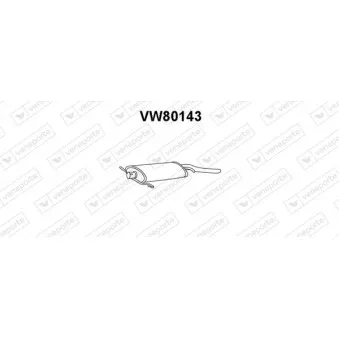 Silencieux arrière VENEPORTE VW80143 pour VOLKSWAGEN GOLF 1.8 - 112cv