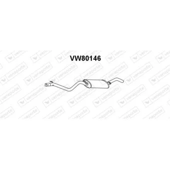 Silencieux arrière VENEPORTE VW80146 pour VOLKSWAGEN JETTA 1.6 D - 54cv