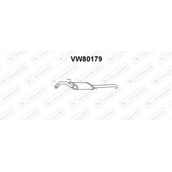 Silencieux arrière VENEPORTE VW80179 pour VOLKSWAGEN PASSAT 1.8 - 75cv