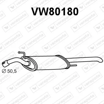 Silencieux arrière VENEPORTE VW80180 pour VOLKSWAGEN PASSAT 2.0 - 115cv