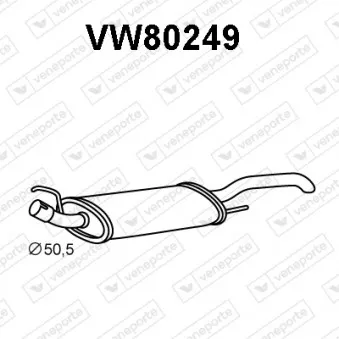 Silencieux arrière VENEPORTE VW80249 pour VOLKSWAGEN GOLF 2.0 - 115cv