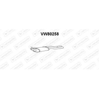 Silencieux arrière VENEPORTE VW80258 pour VOLKSWAGEN GOLF 1.9 TDI - 90cv