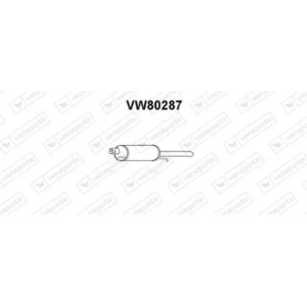 Silencieux arrière VENEPORTE VW80287 pour VOLKSWAGEN PASSAT 1.8 - 125cv