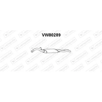Silencieux arrière VENEPORTE VW80289 pour VOLKSWAGEN PASSAT 1.9 TDI - 90cv