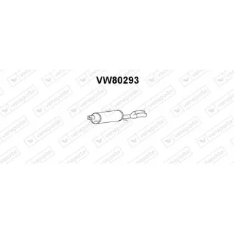 Silencieux arrière VENEPORTE VW80293 pour VOLKSWAGEN PASSAT 1.9 TDI - 90cv