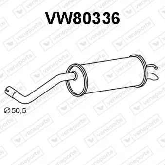 Silencieux arrière VENEPORTE VW80336 pour VOLKSWAGEN POLO 1.6 TDI - 75cv